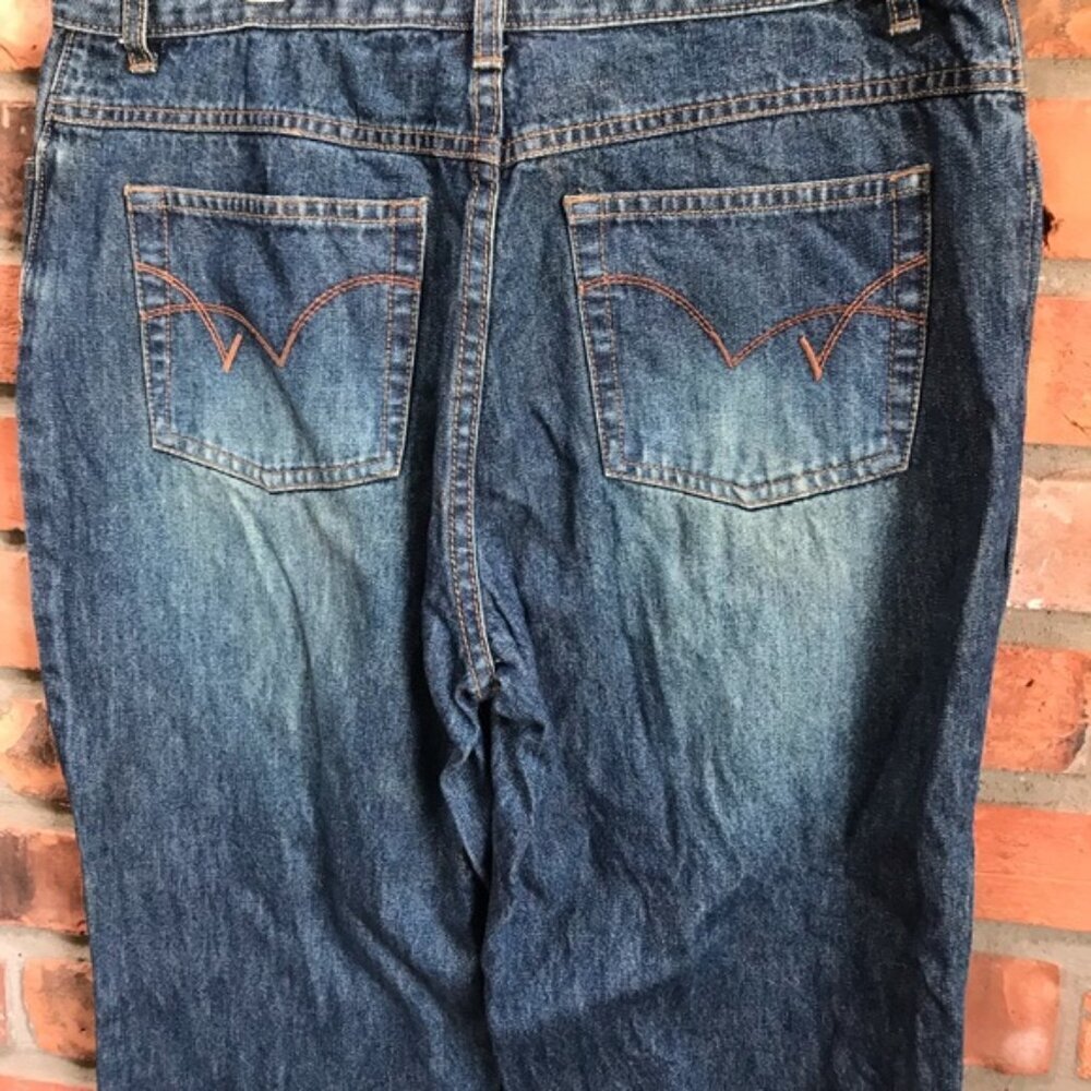 Prenatal Vintage Y2K Floral Embroidered Flare Jeans Mid High Rise Straight Leg 8 - Picture 5 of 15
